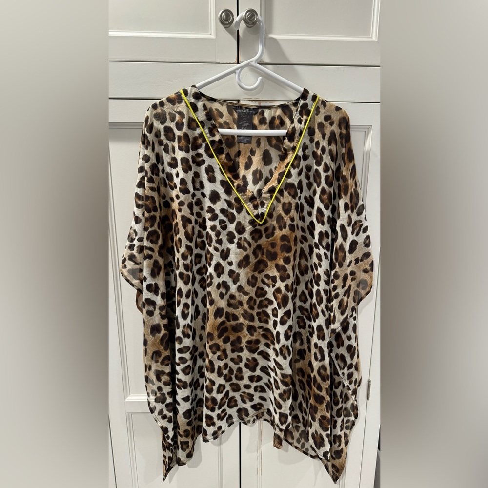 Vince Camuto Leopard Print Swim Coverup